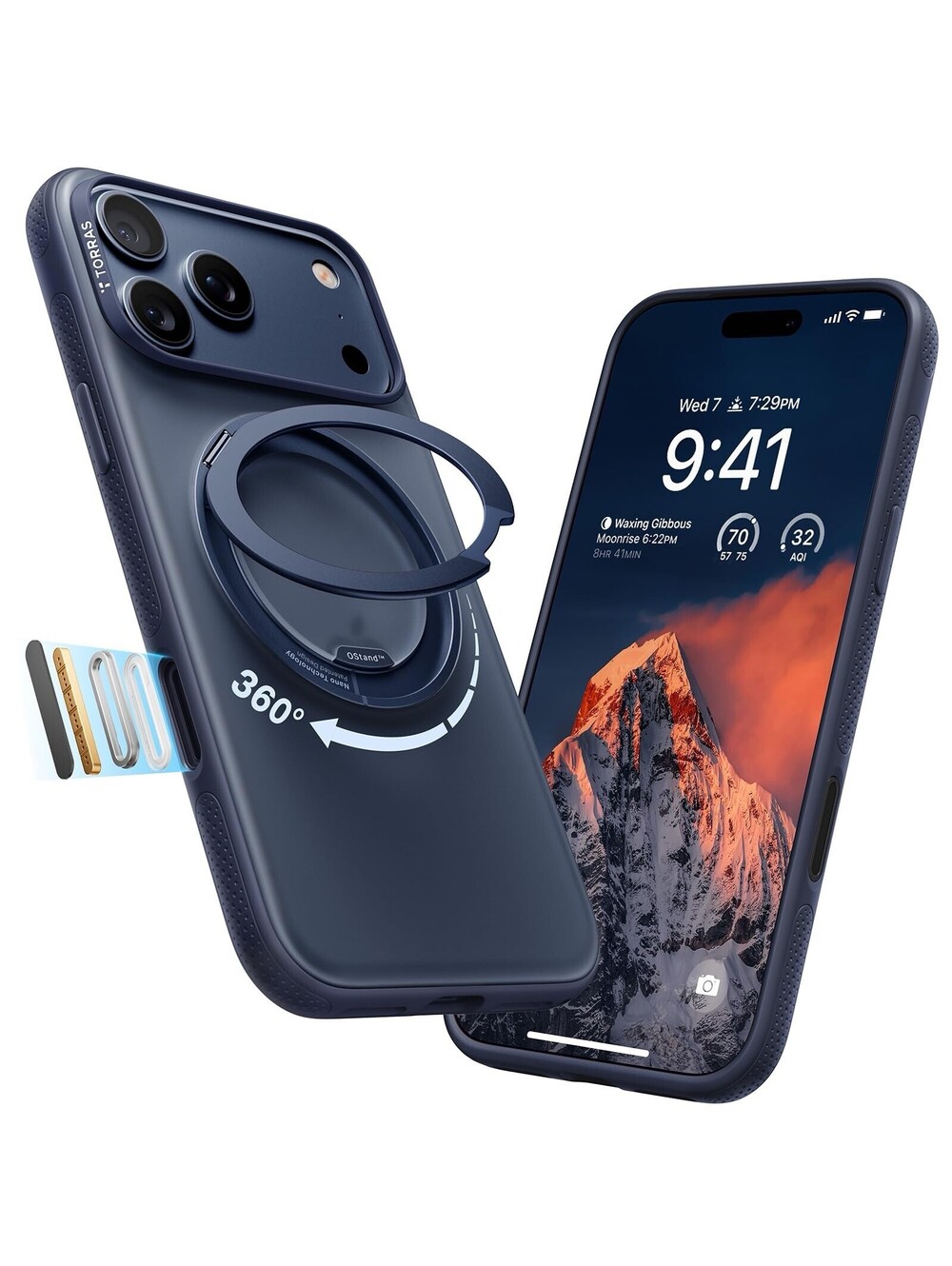 TORRAS Upgraded 360 Magnetic Stand for iPhone 18 Pro Max Case with Camera Contro